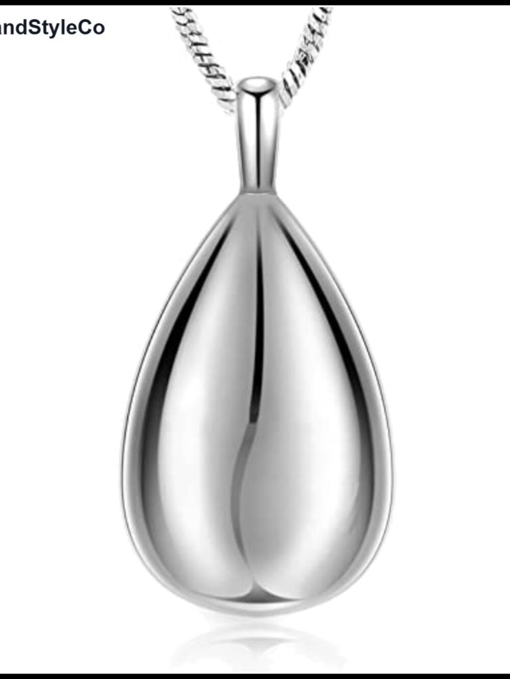 Stainless Steel Teardrop Ashes Urn Necklace Pendant Memorial Keepsake Jewelry